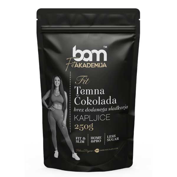 BAM FIT - Temna čokolada brez dodanega sladkorja, 250 g