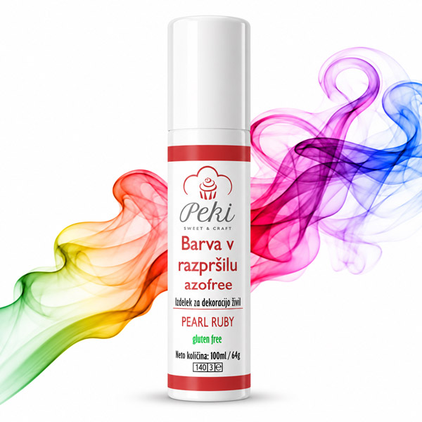 Perla jedilna barva v razpršilu Pearl Ruby