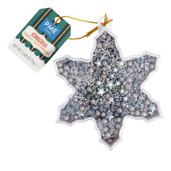 Sladkorni posip Silver Snowflake 90 g, PME