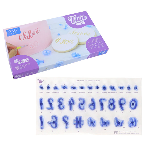 Set številk Fun Fonts za vtis - Collection 1 - 31 delni, PME