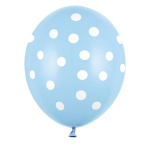 Baloni lateks - pastelno moder Baby Blue (bele pike)