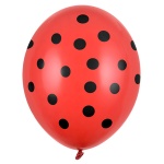 Baloni lateks - pastelno rdeč Poppy Red (črne pike)