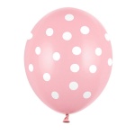 Baloni lateks - pastelno roza Baby Pink (bele pike)