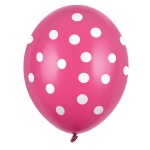 Baloni lateks - pastelno roza Hot Pink (bele pike)