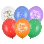 Baloni lateks - Happy Birthday to you - pisani zvezdice