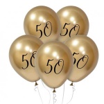 Lateks baloni - številka 50 - Zlati - 5/1