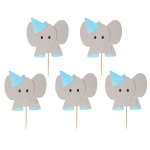 Cupcake topper Modri Slončki 10/1