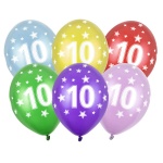 Baloni lateks - 10. rojstni dan (metalik)