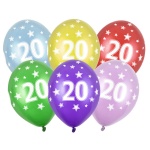 Baloni lateks - 20. rojstni dan (metalik)