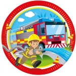 Papirnati krožniki Firefighter, 8/1 - 23 cm