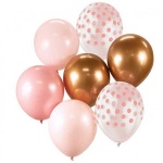 Šopek balonov Roza - Copper, 7/1 - lateks