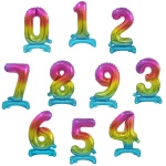 Samostoječi balon številka - Mavrica, 38 cm