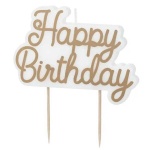 Svečka Happy Birthday zlata
