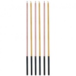 Svečke Visoke Metalik Pink - Gold, 17 cm - 6/1