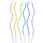 Svečke Visoke Swirl Pastel mix, 16 cm - 6/1